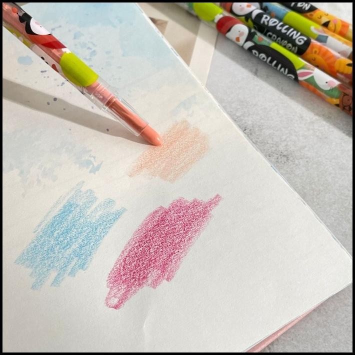 

GRATIS ONGKIR KRAYON PUTAR ISI 12 WARNA MOTIF ANIMAL LUCU UNIK /ROLLING CRAYON 1 SET