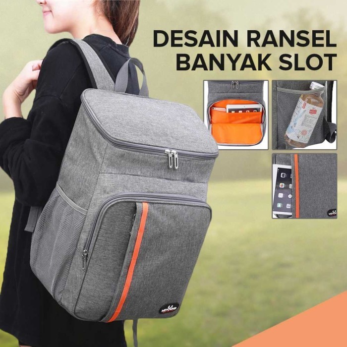 Tas Ransel Camping Piknik Tempat Makanan Lunch Bag Insulated Backpack