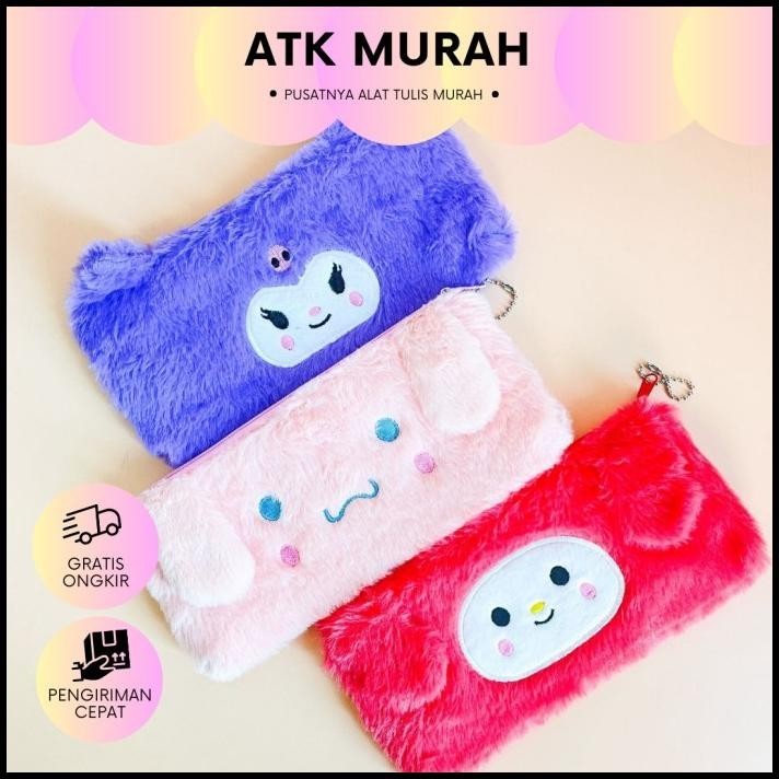 

BEST DEAL KP-1151 KOTAK PENSIL SANRIO BULU TEPAK PENSIL CASE KARTUN LUCU UNIK MU !!