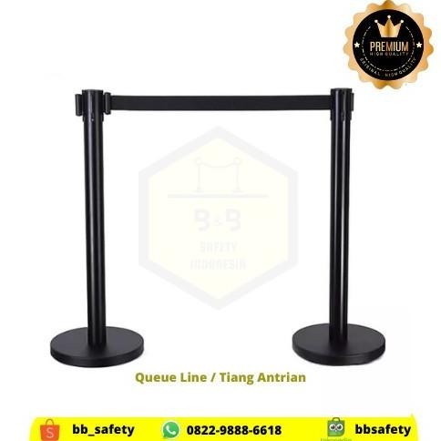 

Tiang Antrian Queue Line Stainless Hitam Dengan Tatakan Plastik Kualitas Premium