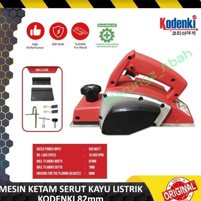 ALAT MESIN PLANNER SUGU KETAM PASAH SERUT PAPAN KAYU LISTRIK KODENKI