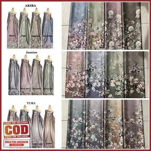 Hot Sale Bahan Kain Armani Silk Brown Ecoprint Premium Mewah / Armany Silk Abstrak / Kain Silk Meter