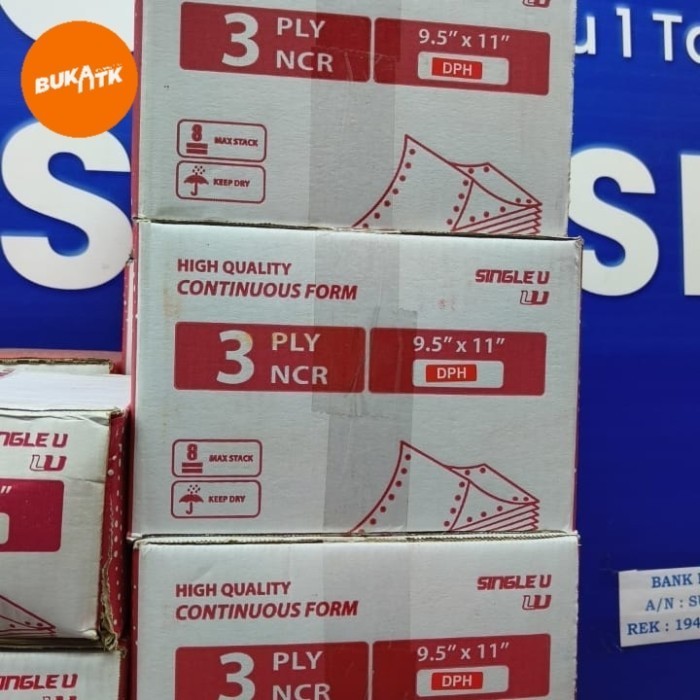 

Kertas / Continous Form ( 9.5 X 11 / 9.5 X 11.2 ) 3 Ply / Continus