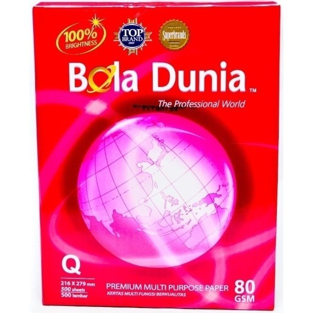 

Kertas Hvs Bola Dunia Paper A4 80 Gram 500 Lembar