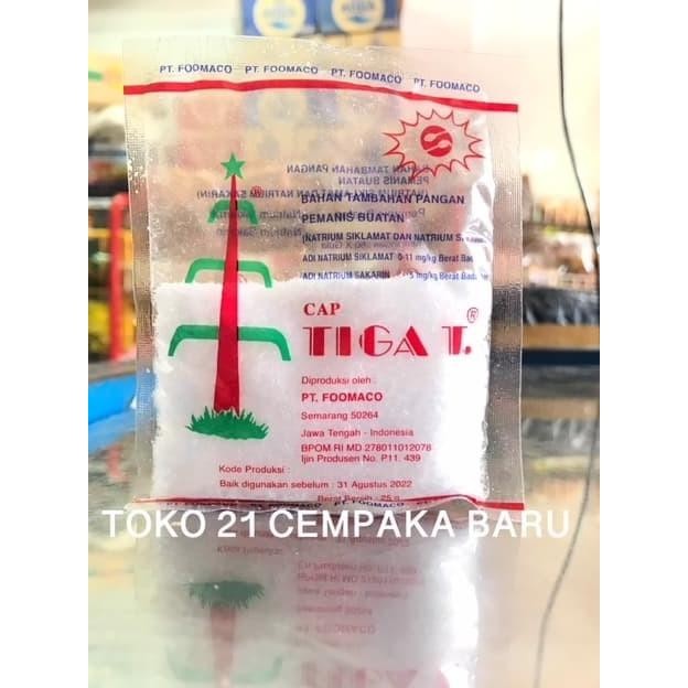 

SODIUM CAP TIGA T 1 PCS |Bahan Pemanis Buatan Natrium Siklamat Sakarin