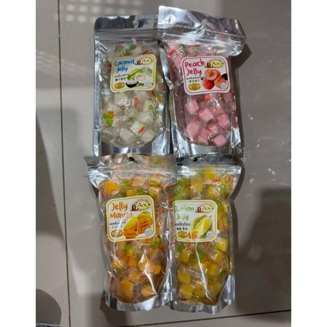 

Jelly Buah Dried Durian Manggo Peach Coconut AOI Thailand