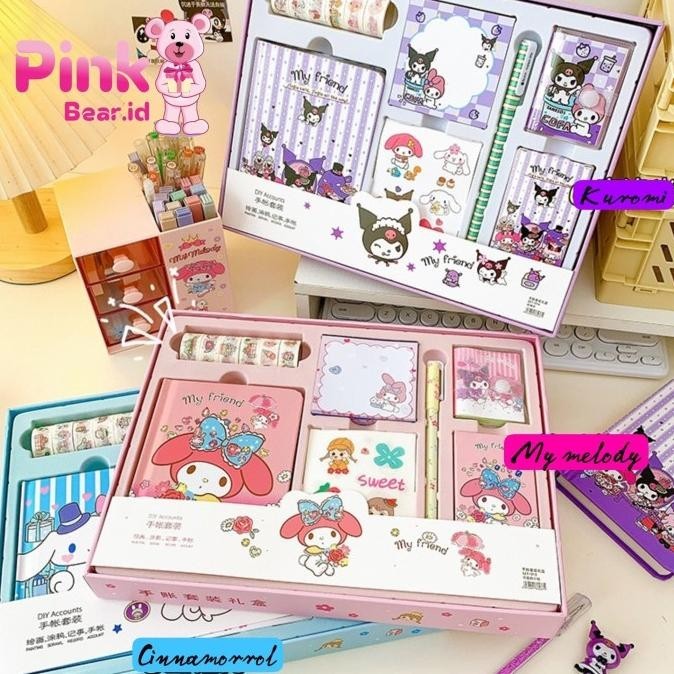 

Paket Buku Jurnal Set 7 In 1 Kuromi My Melody Cinnamorrol berkualitas