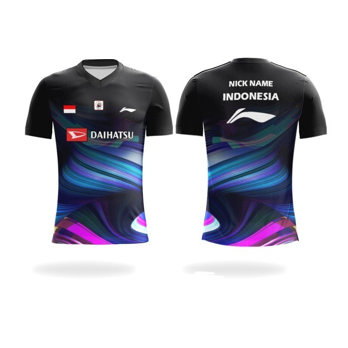 Baju Kaos Jersey Custom Satuan Badminton Bulutangkis Lining Indonesia