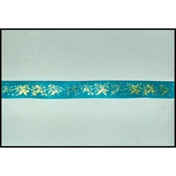 

TERMURAH 1 ROLL PITA MOTIF KEMBANG 13MM BIRU TOSCA !!!!!!