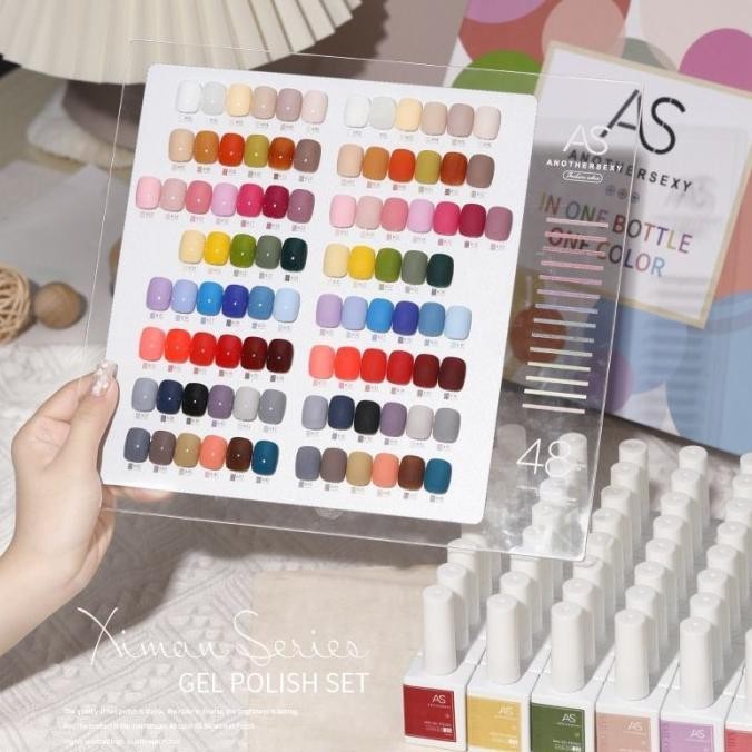 AS GEL POLISH SET 48 WARNA 15ml XIMAN SERIES INCLUDE FRAME KUTEK GEL