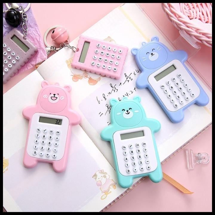 

DISKON DOS CALCULATOR MINI PORTABLE MOTIF BEAR KALKULATOR 8 DIGIT WARNA WARNI !!!