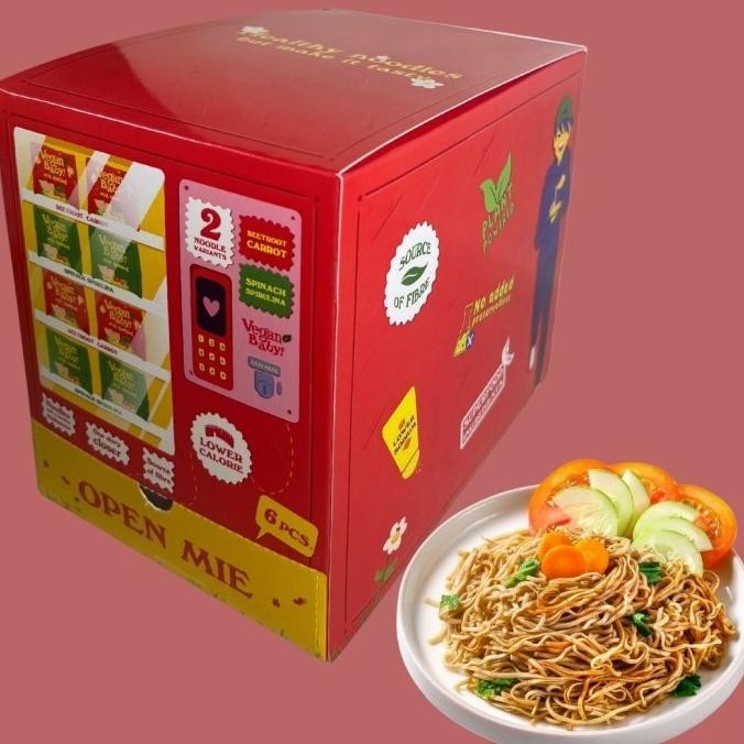 

NEW PRODUK MIE GORENG SEHAT MIX WORTEL BAYAM VEGAN BABY 6 PCS RED VENDING BOX !!!!!