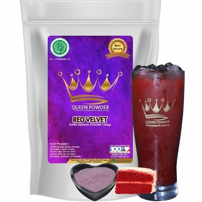 

NEW PRODUK BUBUK MINUMAN QUEEN POWDER SUPER PREMIUM RASA RED VELVET 1KG !!!!!