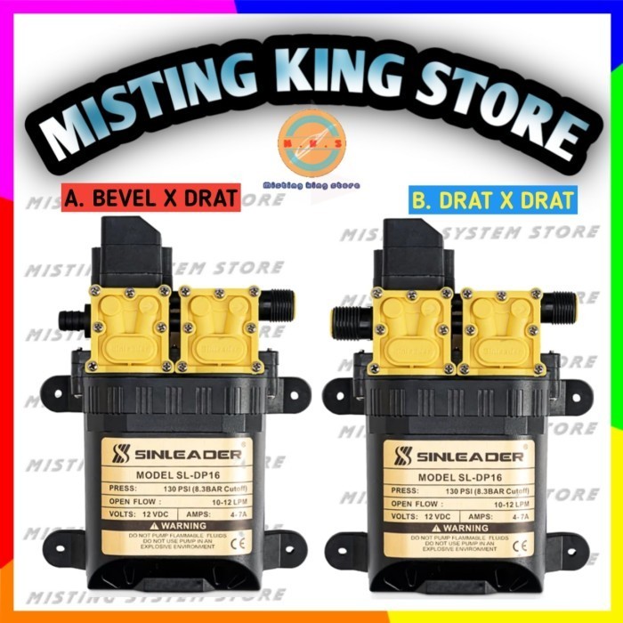 Pompa Dc 12V Double Pump Motor 130Psi Original Sinleader High Pressure