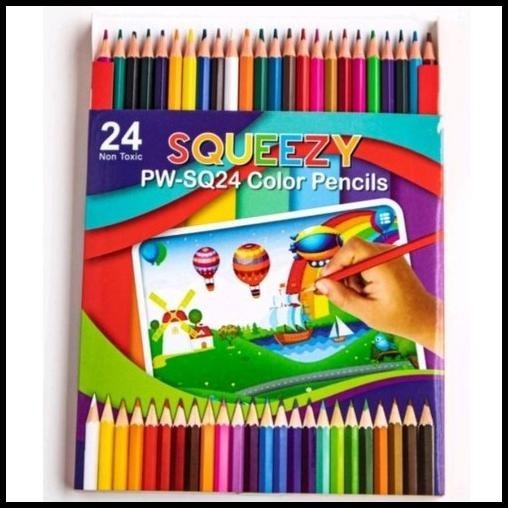 

BEST DEAL SQUEEZY PENSIL WARNA PANJANG 24 WARNA PW-SQ24 TIDAK LARUT DALAM AIR !!