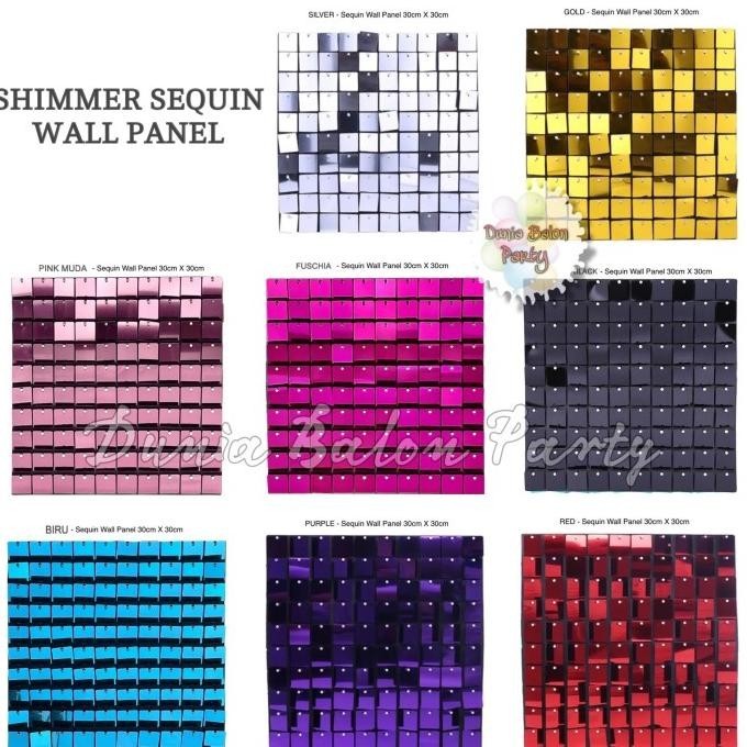 ( 5PCS ) Square Sequin Wall Panel / Shimmer Sequin / Backdrop Ultah
