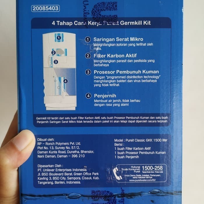 Tersedia Pure It Unilever Germ Kill Filter 1500 Liter Classic 9 & 23 Liter