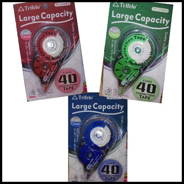 

HOT DEAL TIP-EX KERTAS / CORRECTION TAPE TRIFELO CT-912 40M ( PER PCS )