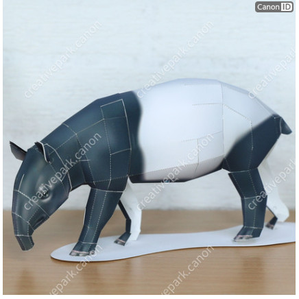 Tapir Malaya binatang animal diorama papercraft miniatur action figure diy kerajinan kertas tangan m