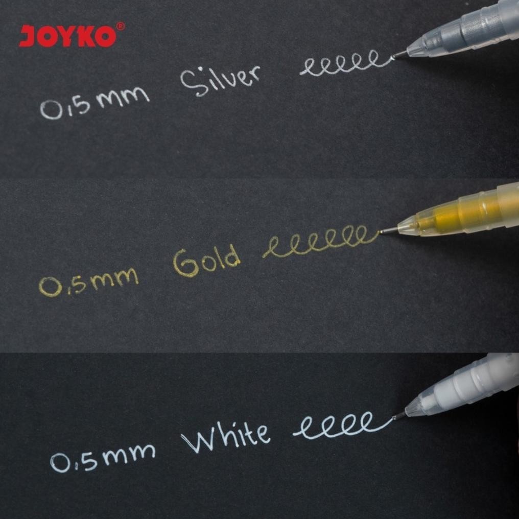 

Pen Gel Warna Putih Joyko Gp-299 - Pulpen Premium Color White 0.5 Mm