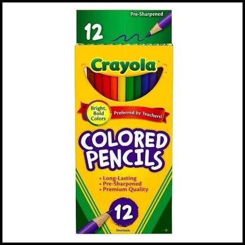 

BEST DEAL CRAYOLA COLORED PENCILS 12PCS BRIGHT BOLD COLORS NONTOXIC