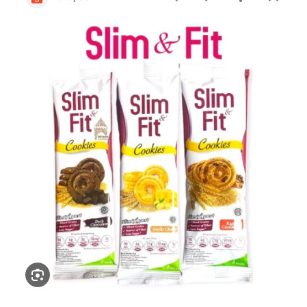 

Slim Fit Cookies Dark Chocolate 1 Pack 22 gr Isi 10 Original