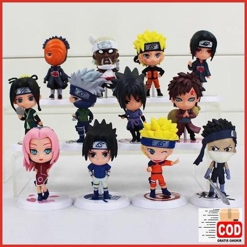 Bisa Cod Naruto Mainan Action Figure 6 Pcs - Sasuke Sakura Kakashi Zabuza Haku Promo Terbatas