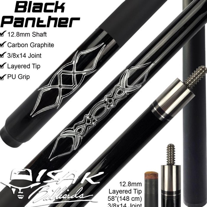 BLACK PANTHER CARBON GRAPHITE POOL CUE 12.8 MM BILLIARD STICK BILIAR