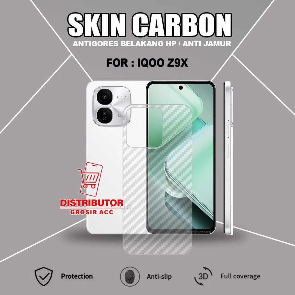 IQOO Z10 LITE IQOO Z9 IQOO Z9X SKIN CARBON TRANSPARAN ANTIGORES BELAKANG IQOO Z10 LITE IQOO Z9 IQOO 