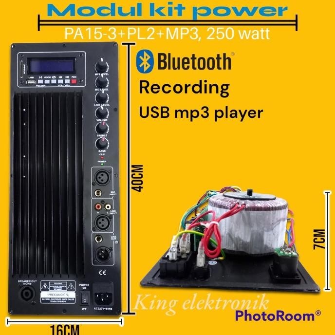 modul kit power speaker aktif 15-3 USB mp3 player
