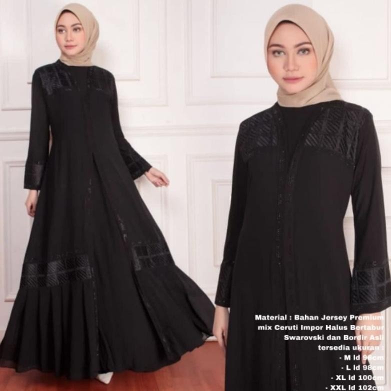 Gamis Abaya Remaja Tuey Hitam Muslimah Bordir Tempe Gamis Abaya Remaja