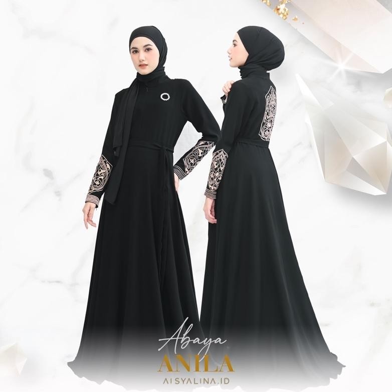 Gamis Abaya Remaja Bordir Manual Hitamanila Aisyalina Id Gamis Abaya Remaja