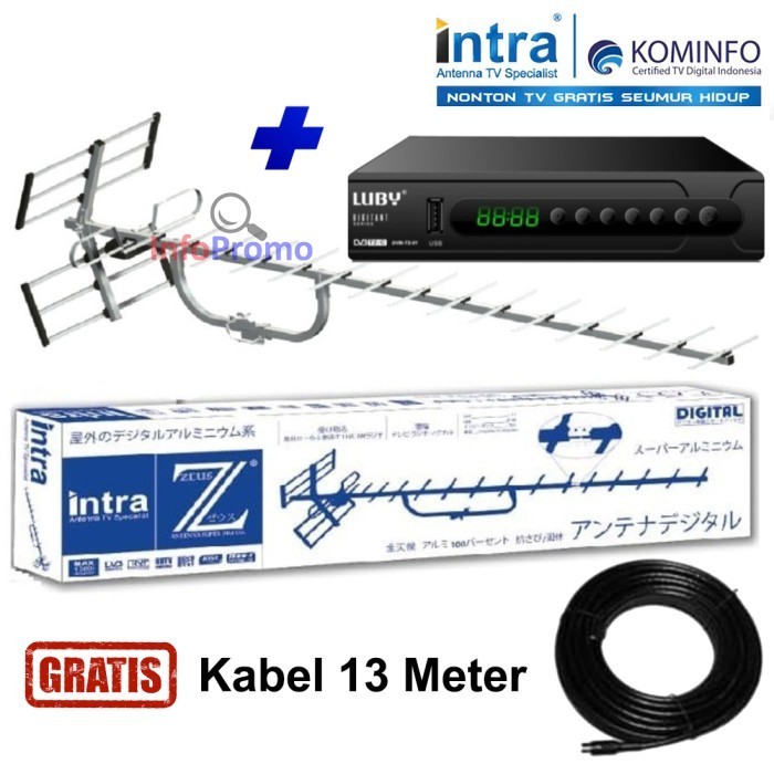 Paket Stb Luby Digital Dvbt2-01 Full Hd Antena Tv Intra Zeus