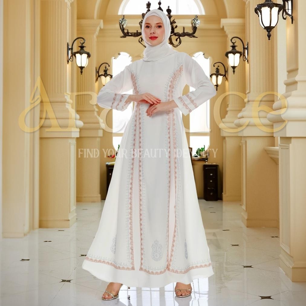 Gamis Abaya Remaja Aralluce Dress Putih Tuey Putih Kekinian Mewah Dan Elegan Gamis Abaya Remaja