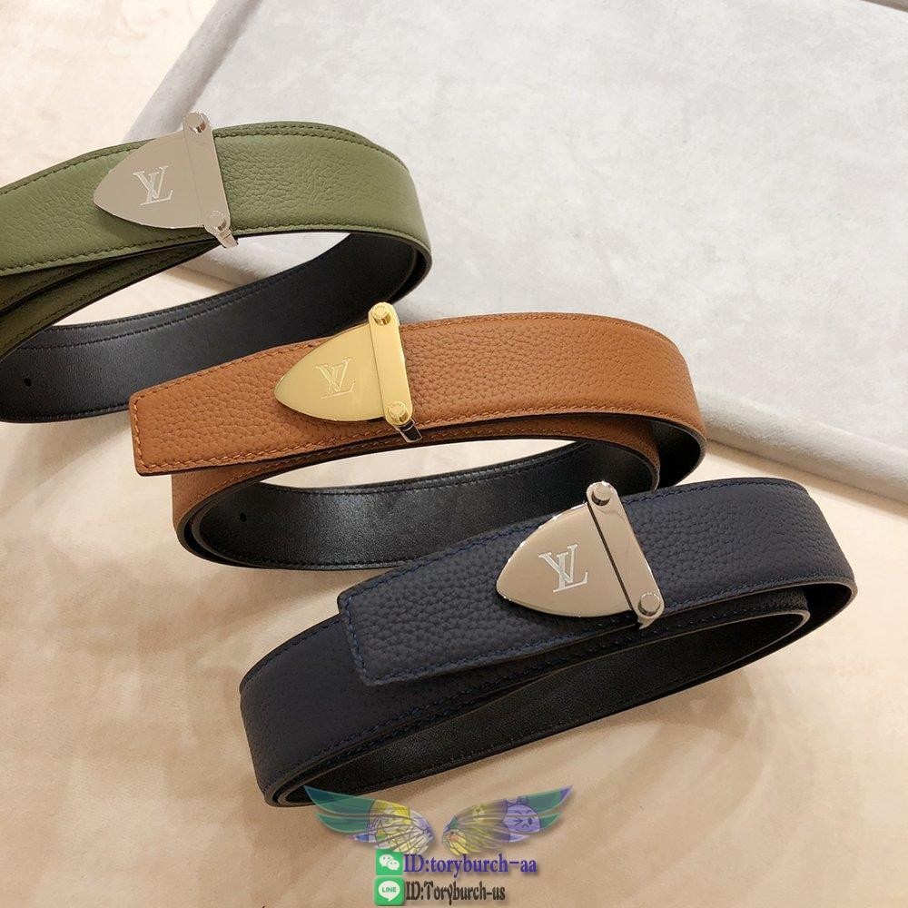 Louis LV S lock dress skirt leather belt women's reversible buckle belt 3.5cm