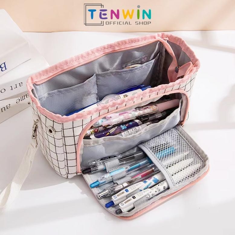 

Tempat Pensil/Kotak Pensil/Tas Pena Berkapasitas Besar Minimalis Tas Penyimpanan Multifungsi -Tenwin