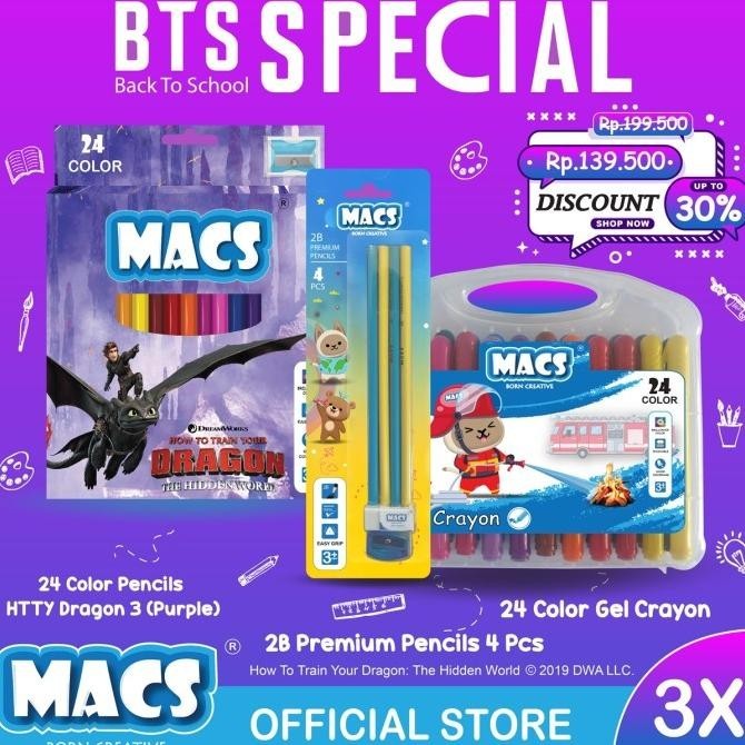 

BTS Special MACS Pensil 2B Pensil Warna Gel Crayon