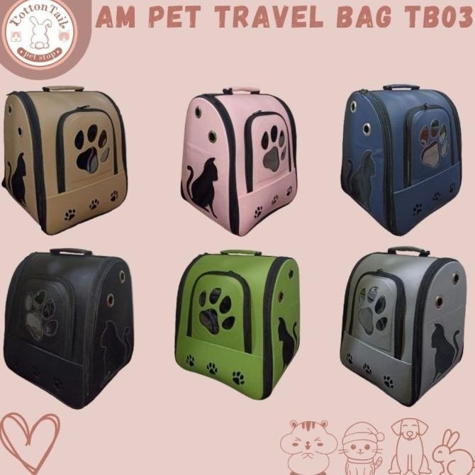 AM PET TRAVEL BAG TB #03 RANSEL KULIT ANABUL ~ PET CARGO
