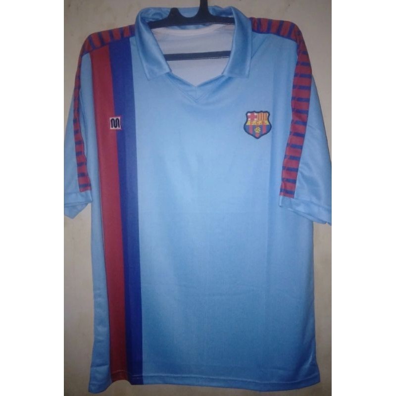 Jersey FC Barcelona Retro Away meyba biru muda 1988-1990