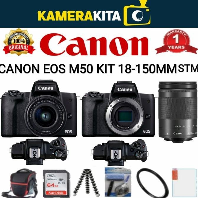 CANON EOS M50 KIT 18-150MM IS STM / KAMERA CANON EOS M50 KIT 18-150MM