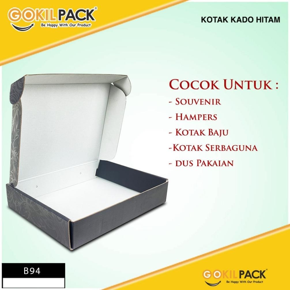 

Beli 2 Murah Box Kado - Dus Hampers - Kotak Hadiah - Premium Spot Uv Hitam - Gift - B94