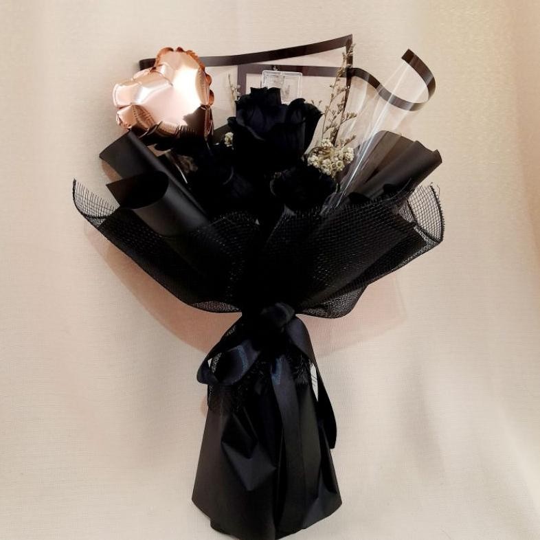 black rose artificial  buket