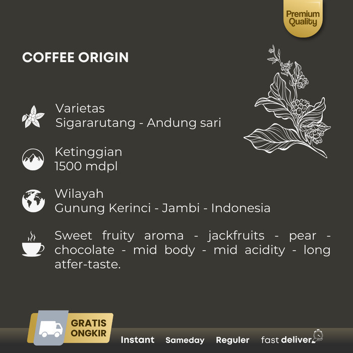 

Northsider Kopi Arabika Kerinci Sei-Penuh Natural Coffee 1Kg