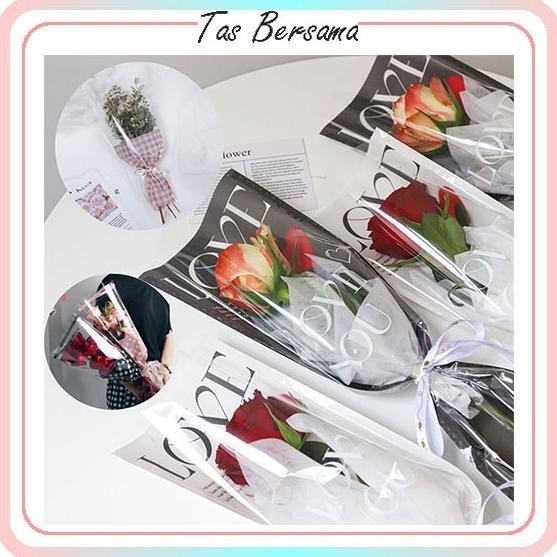 

FLOWER WRAPPING PLASTIK MINI BUKET MAWAR SINGLE ROSE ( isi 10 Lembar )