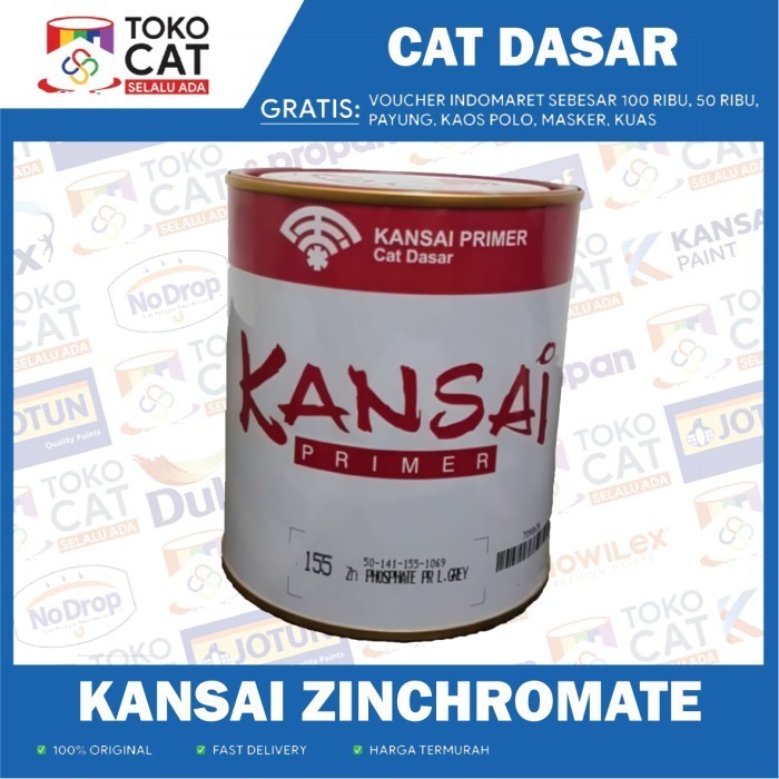 Cat Dasar Anti Karat | Kansai Zinc Chromate ABU FTALIT 1KG | Kemasan Kaleng