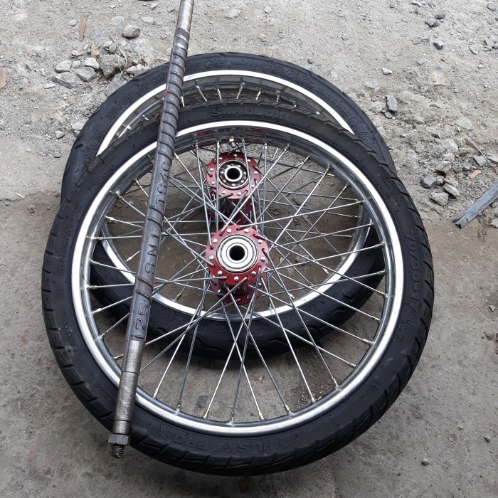 Roda Gerobak Dorong 1Sett Ring 17 Ruji Motor Roda Kastor Ban Gerobak