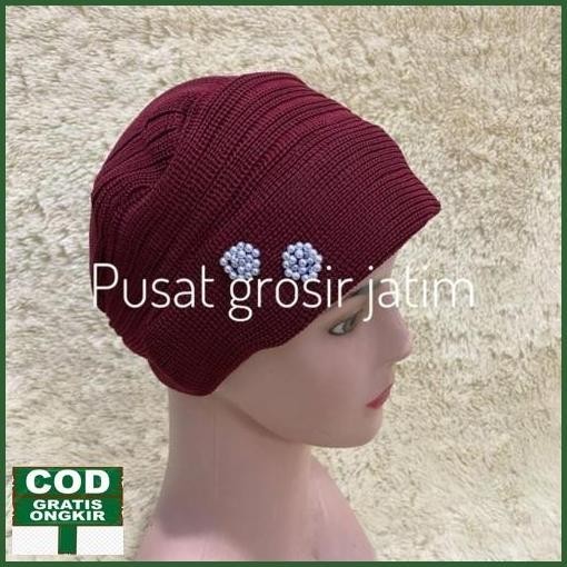 Bisa Cod Kerpus Hijab Nenek Topi Ciput Rajut Ibu Tebal Emak Kupluk Wanita Fashion Import Harga Hemat