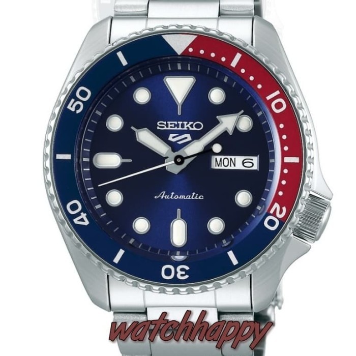 Seiko 5 Watch Sport Original Srpd53K1 Pepsi Sporty Rantai Srpd53