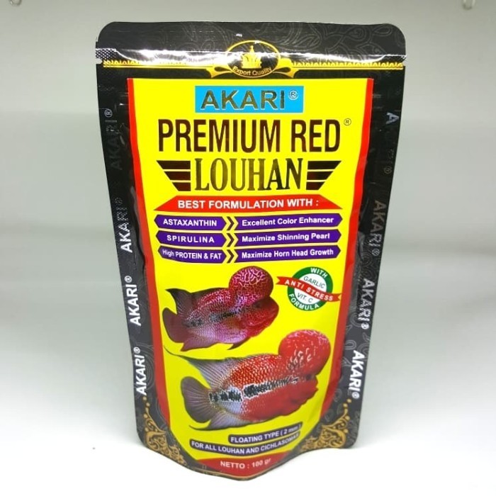 PELET LOUHAN AKARI PREMIUM RED LOUHAN 100GR