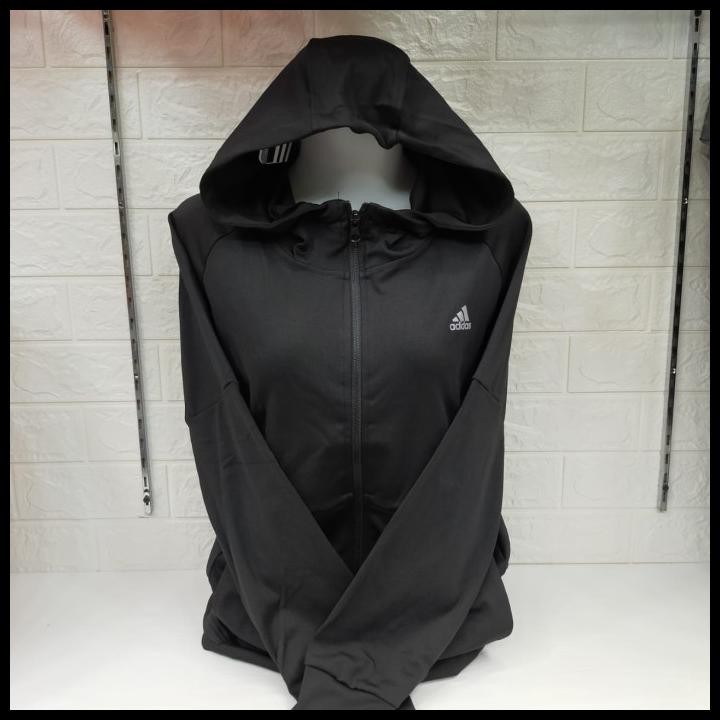 JAKET HOODIE DRI-FIT OLAHRAGA WANITA ADIDAS BLUE/BIRU